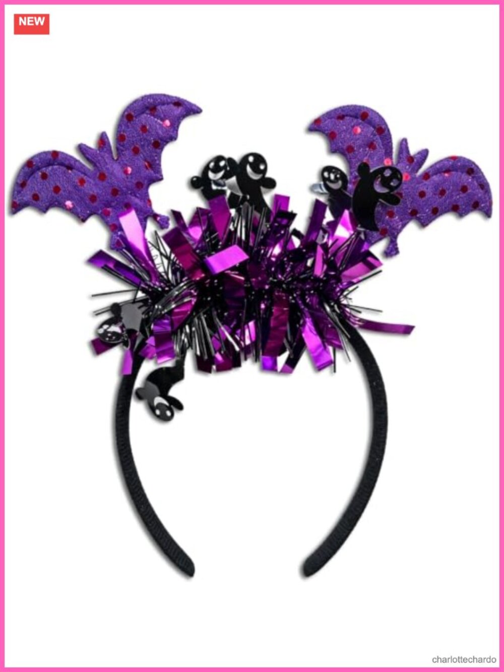 Halloween Bat Headband Fabric Fringe Costume Hair Accessory